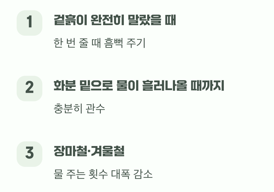 과유불급의 법칙, '물주기'