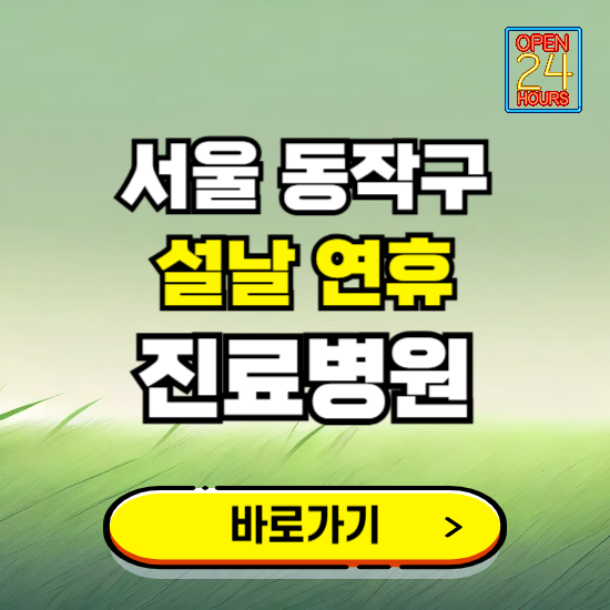 서울 동작구 설날 연휴 진료병원 찾기 ❘ 24시 응급 야간 심야 문여는 병원