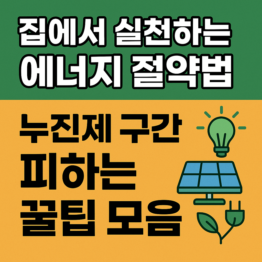 집에서 실천하는 에너지 절약법: 누진제 구간 피하는 꿀팁 모음