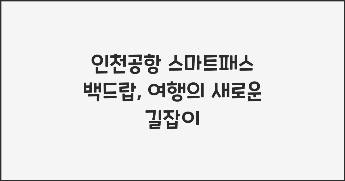 인천공항 스마트패스 백드랍