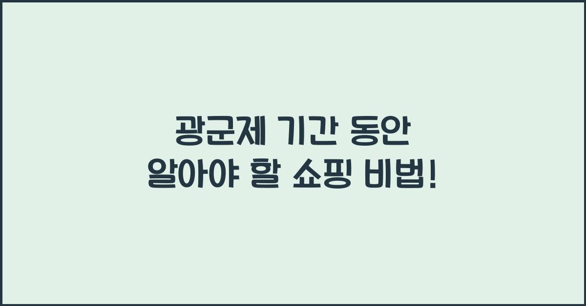 광군제 기간