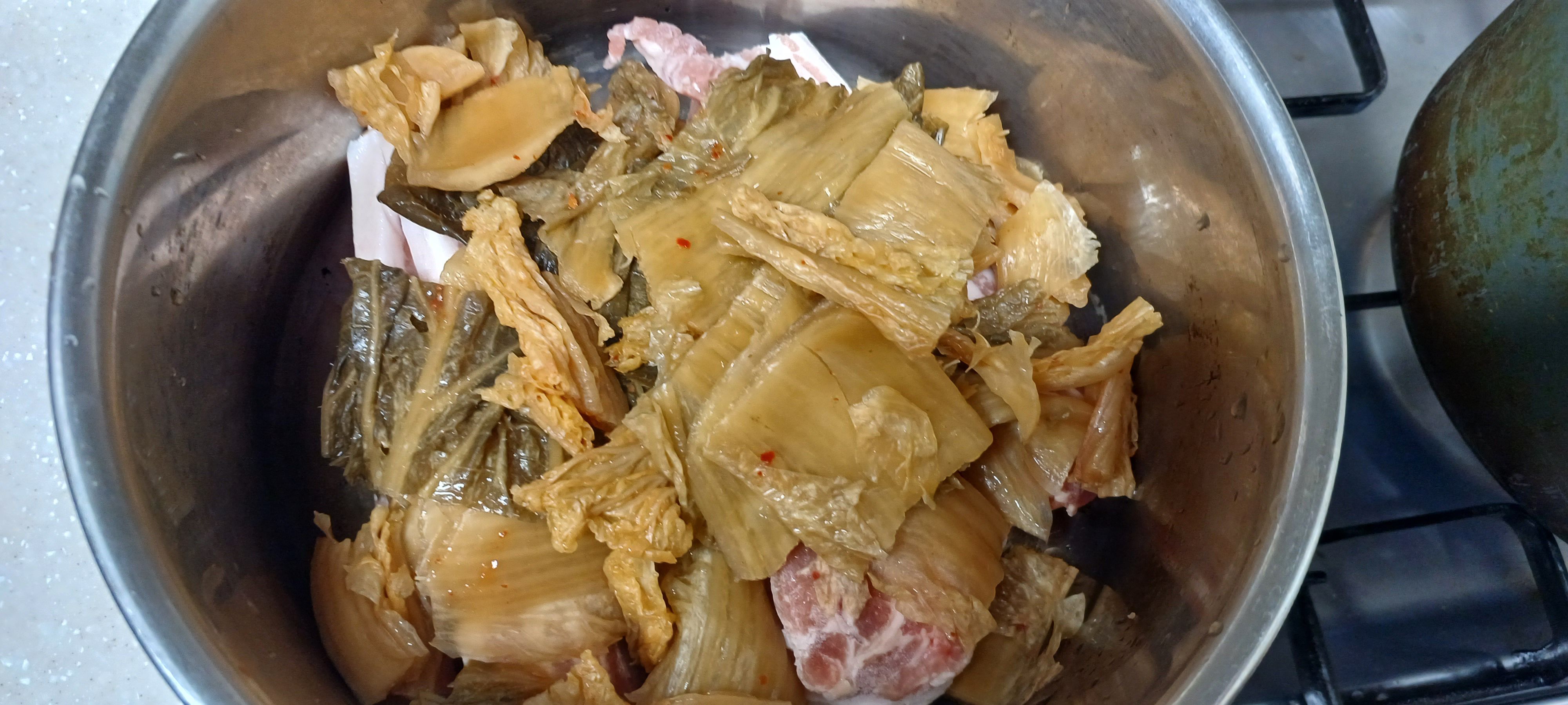 묵은지 잘라서 준비하기1