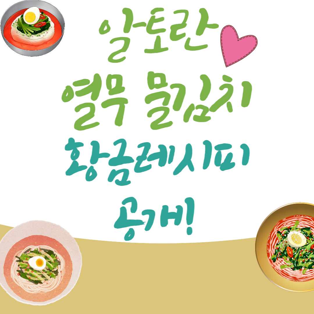 열무 물김치 황금레시피