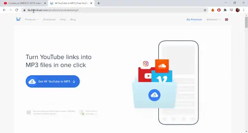 4K Youtube to mp3 다운로드 페이지