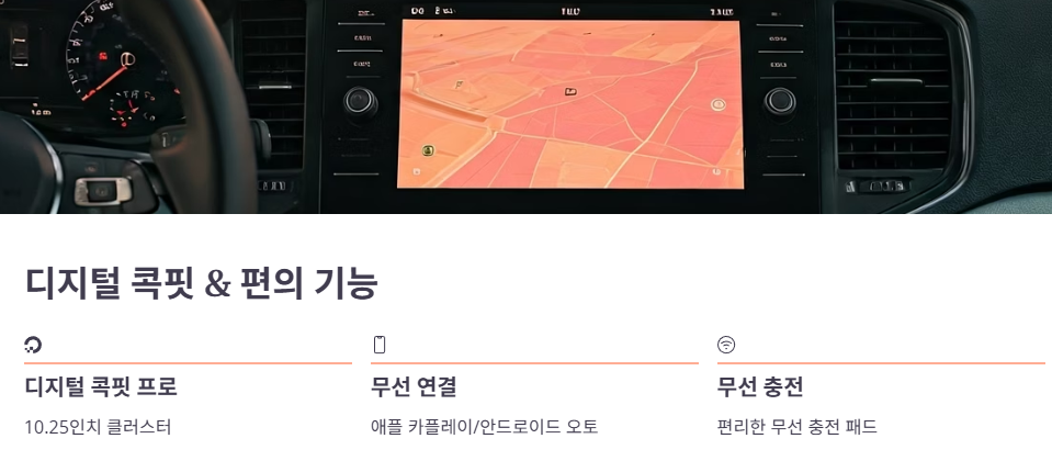 디지털 콕핏 및 무선 연결 기능