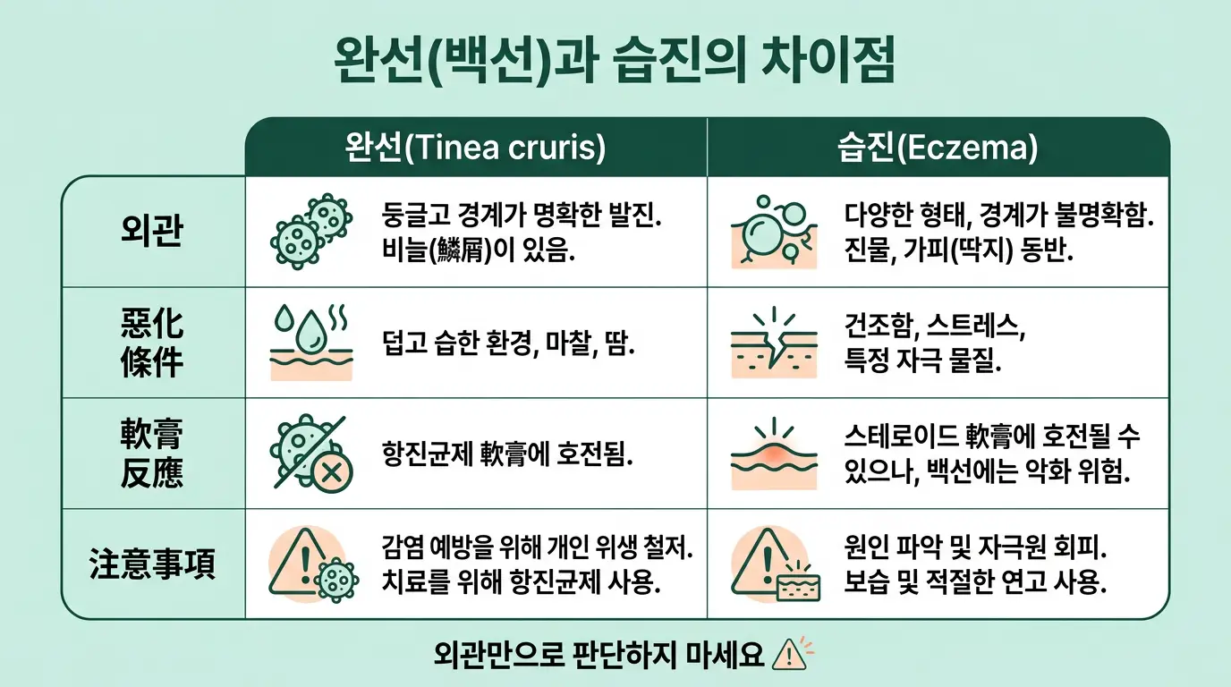 완선 습진 차이 연고 선택 전 원인 확인