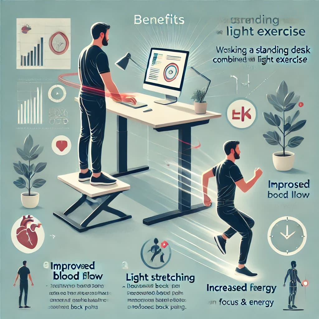 서서 일하기(Standing Desk)와 운동이 결합된 업무 방식의 효과