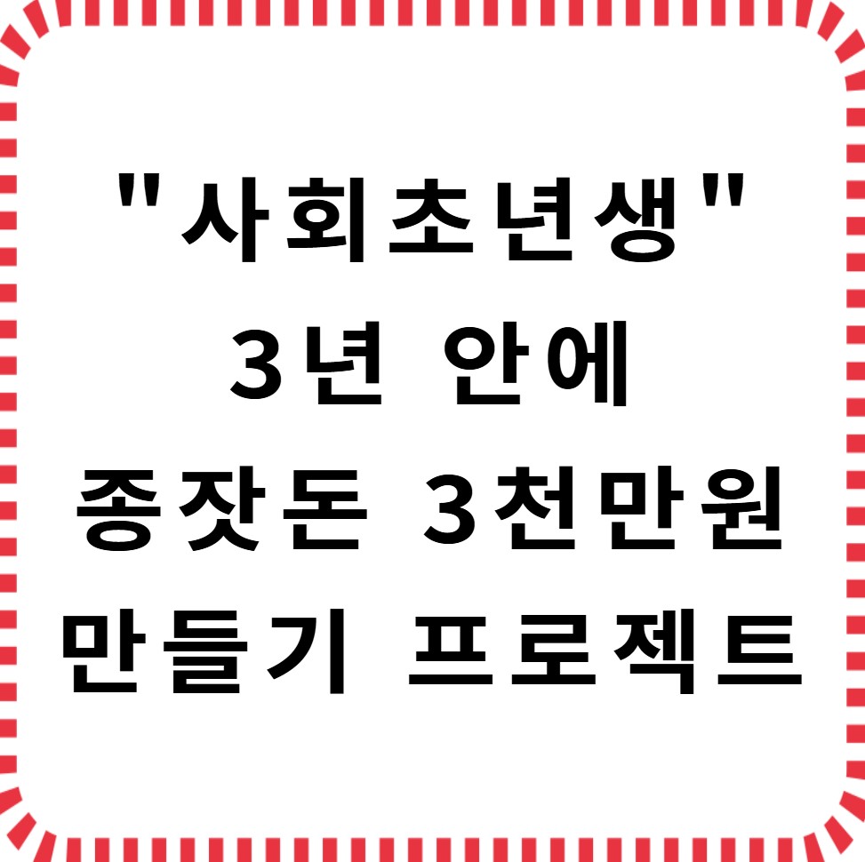 사회초년생 3천만원 만들기 프로젝트 이미지