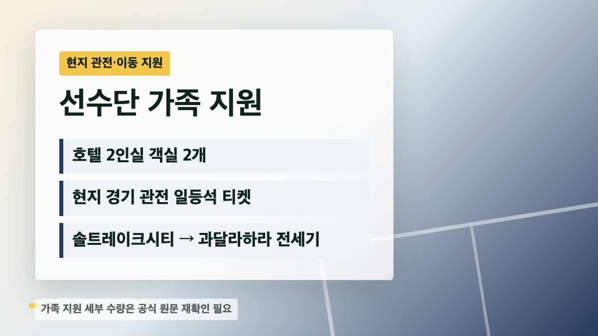 호텔 객실 일등석 티켓 전세기 이동 지원을 정리한 카드