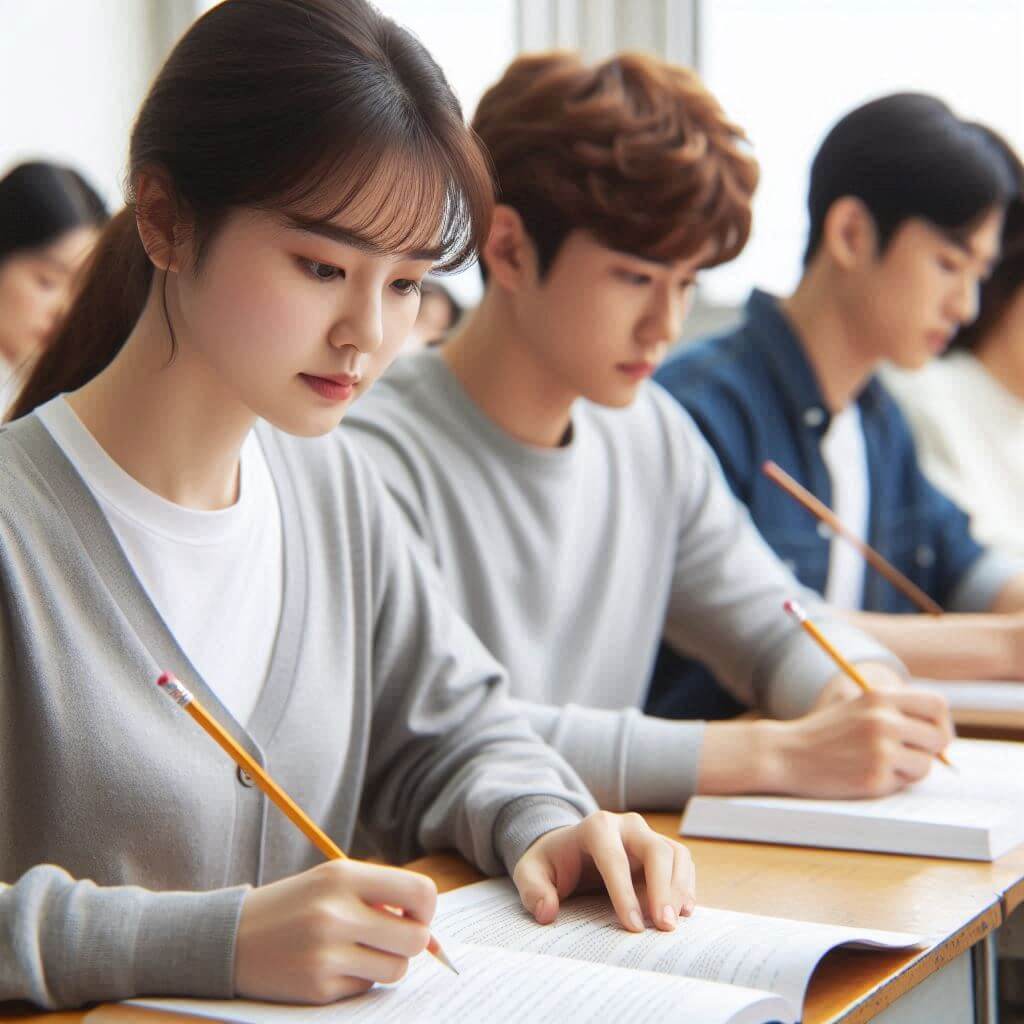 2025학년도수능시간표에맞춰모의고사와수능시험을보는학생들사진