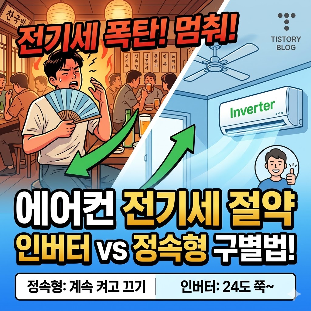 여름철 에어컨 전기세 폭탄 막는 현실적인 절약 팁, 인버터 vs 정속형 구별법
