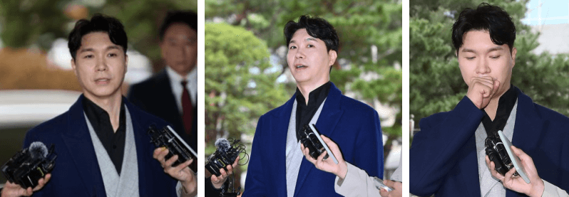 법정에 증인 출석 중인 방송인 박수홍의 모습