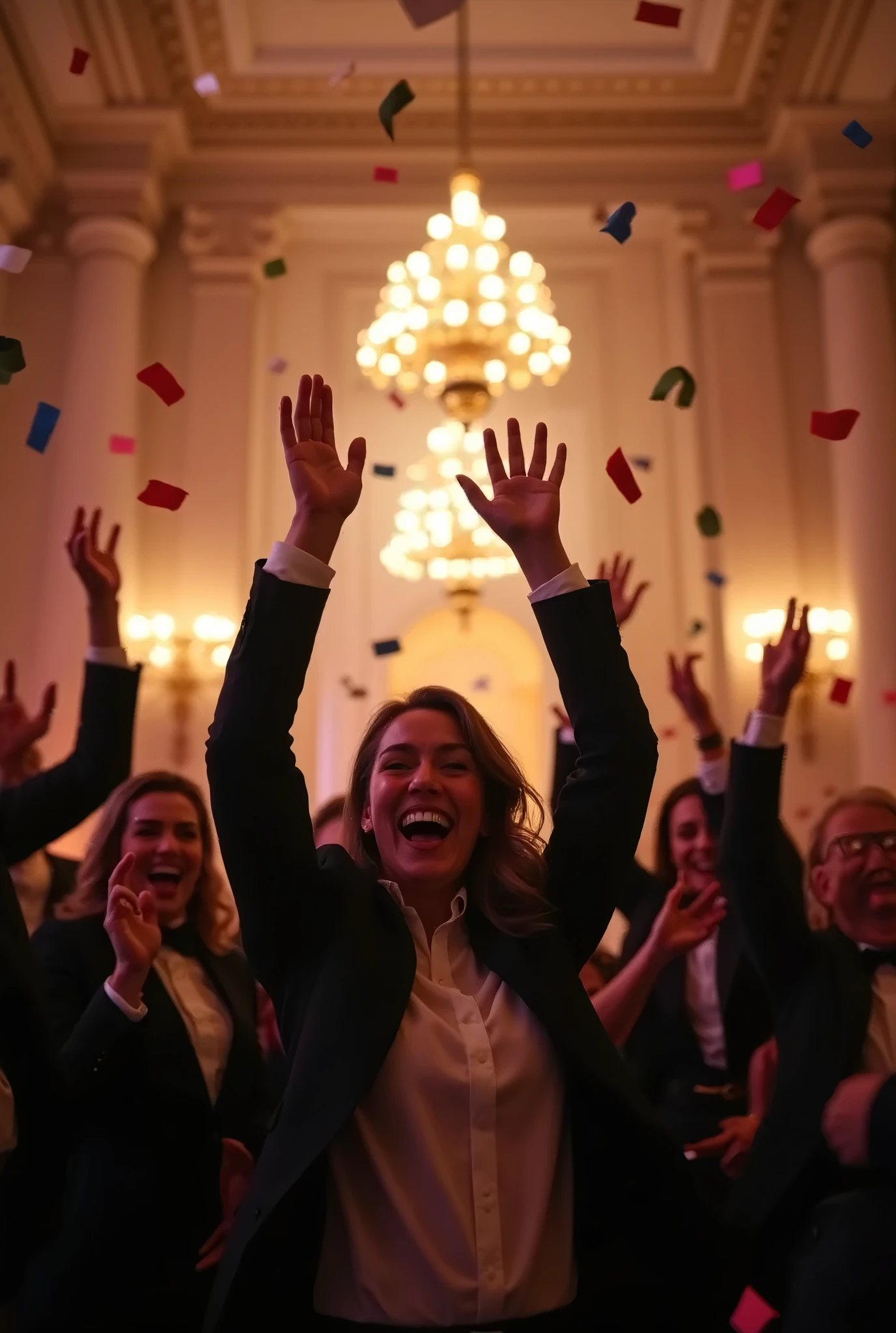 기분 좋아 웃는 투자자들 이미지