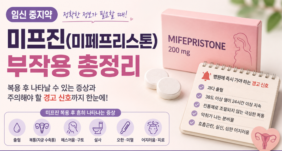미프진(미페프리스톤) 복용 후 부작용