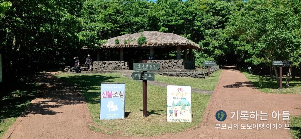 교래자연휴양림 생태관찰로 오름산책로 갈림길