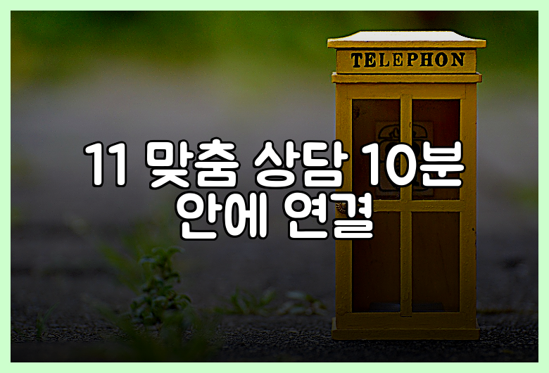 11 맞춤 상담 10분 안에 연결