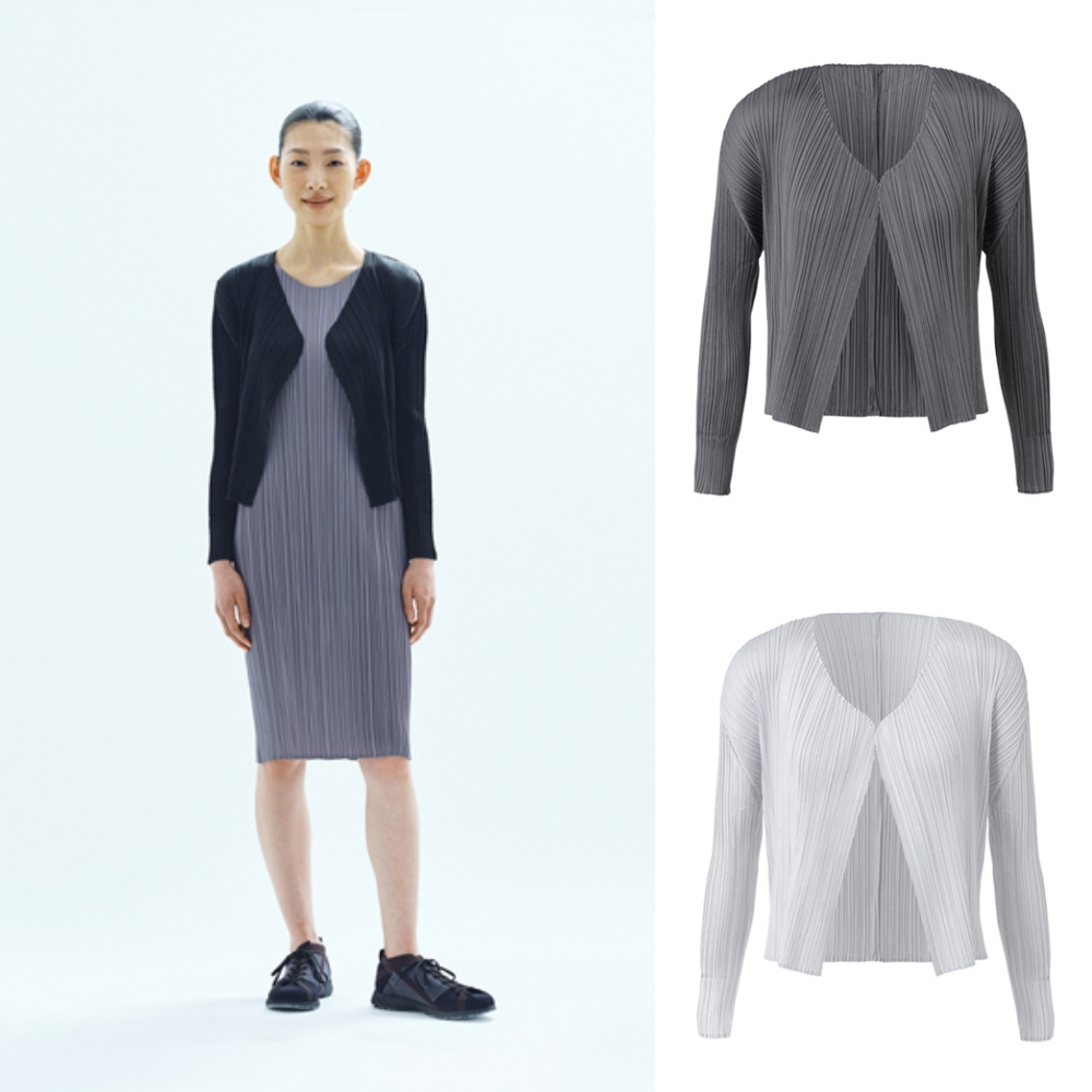 일본 플리츠플리즈 이세이미야케 BASICS 여성주름가디건 PP55JO106