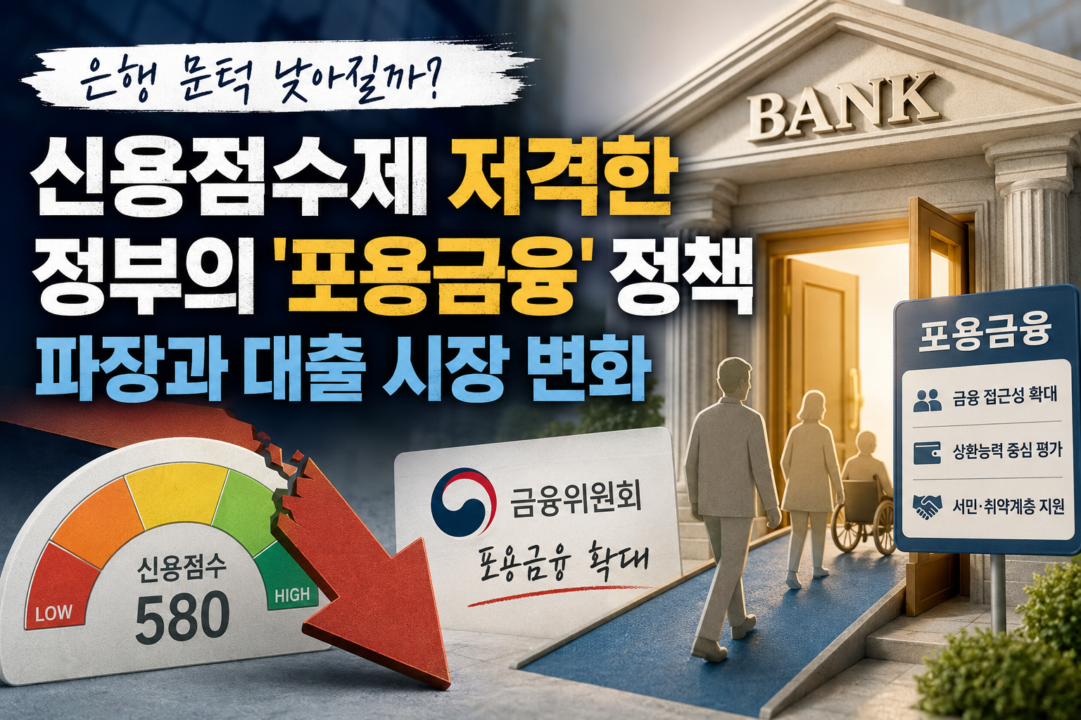은행 문턱 낮아질까? 신용점수제 저격한 정부의 '포용금융' 정책 파장과 대출 시장 변화