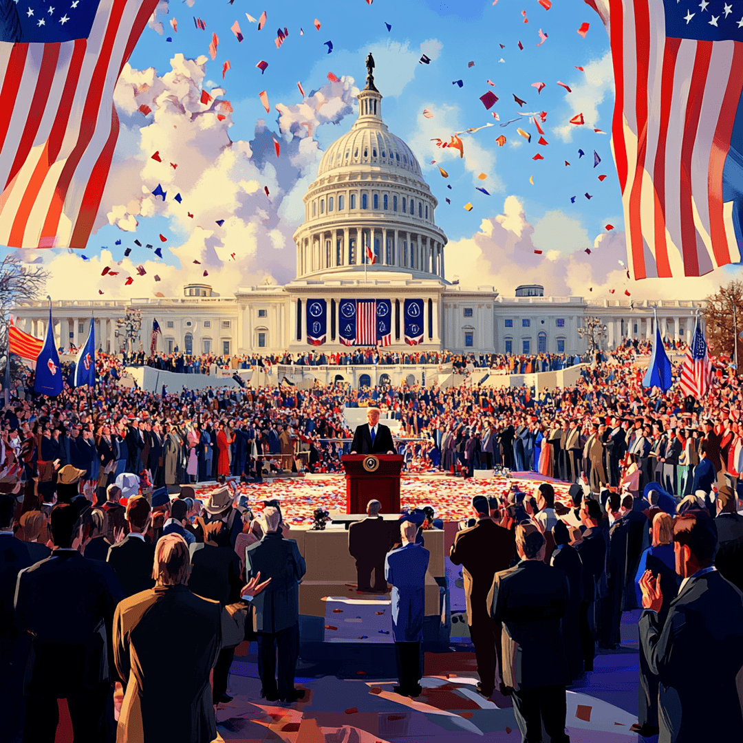 미국 국회의사당 앞에서 열린 대통령 취임식 전경