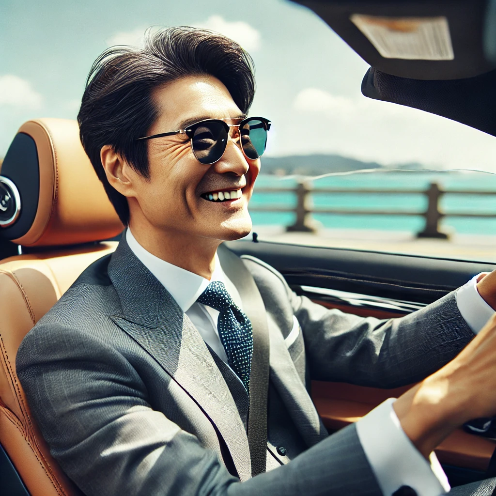 중년 신사의 오픈카 관련 이미지