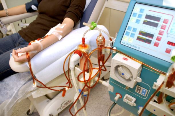 신장 투석 받는 사진