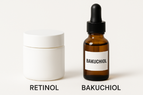 레티놀과 바쿠치올 화장품 이미지