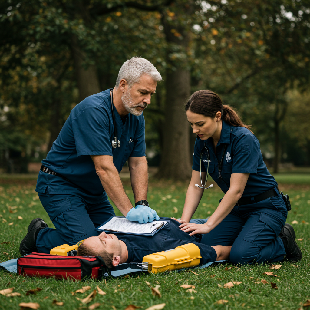 심폐소생술(CPR) 하고 있는 이미지