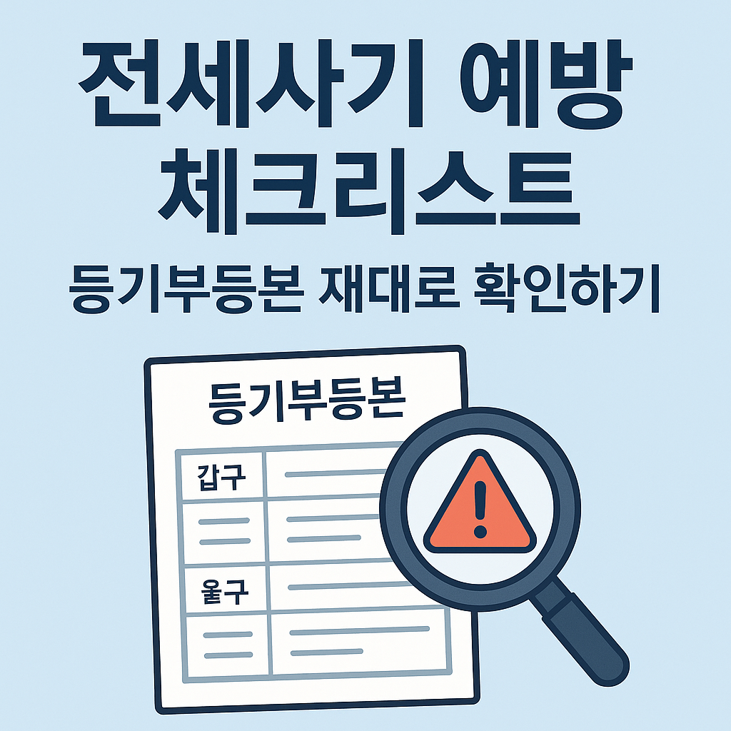 전세사기 체크리스트 등기부등본 제대로 확인하기