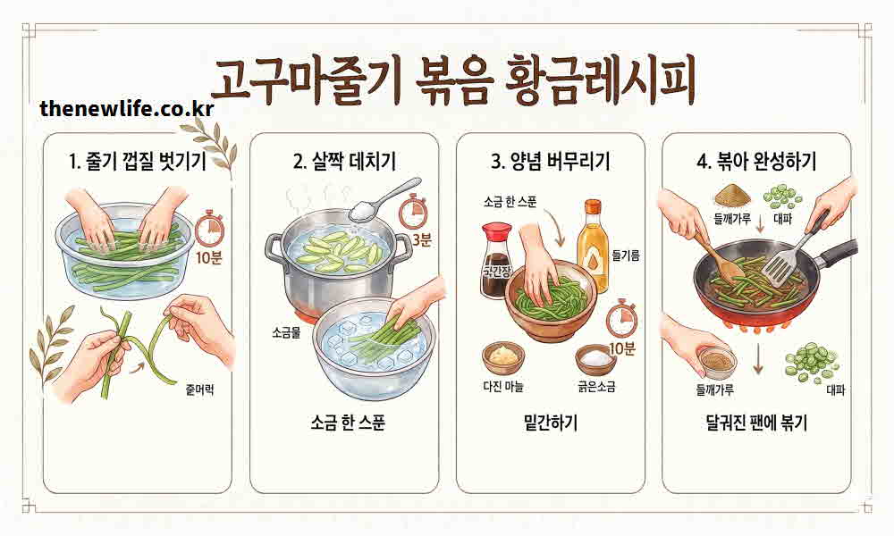 고구마줄기 볶음 황금레시피
