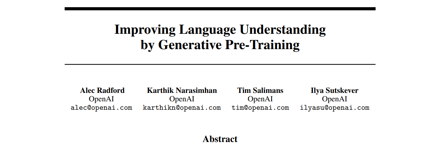 GPT-1 : Improving Language Understanding by Generative Pre-Training