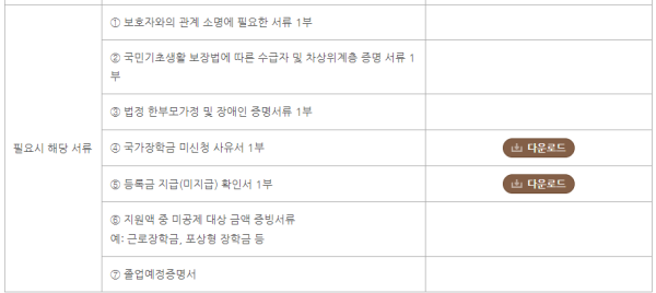 2024년 강화군 대학생 등록금 지원사업 신청서류