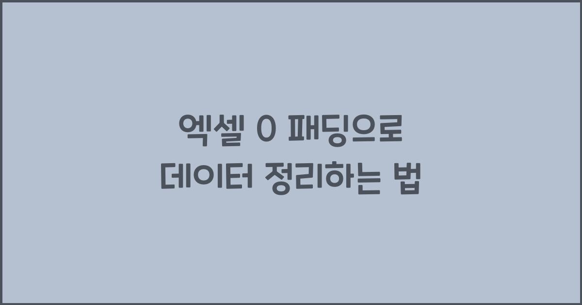 엑셀 0 패딩