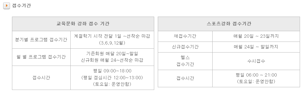 영통 종합사회복지관 수영장 접수기간