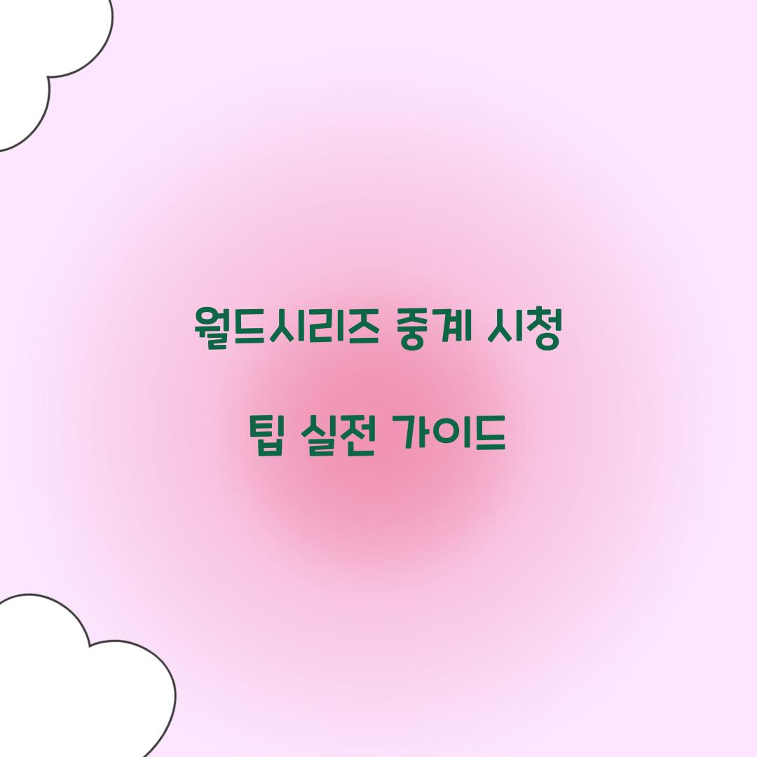 월드시리즈 중계