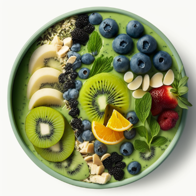 미드저니에서 작업된 최종 그린스무디볼 사진 이미지