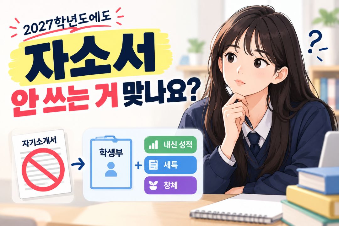 자기소개서 폐지, 2027학년도에도 그대로 이어집니다!