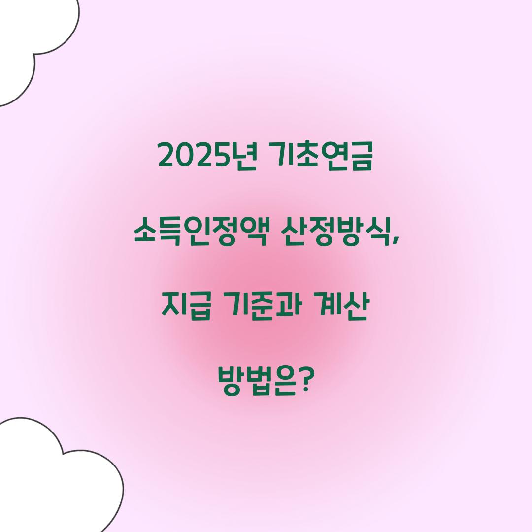 기초연금 소득인정액 산정방식