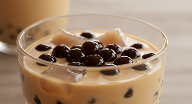 타피오카 펄이 들어간 버블티