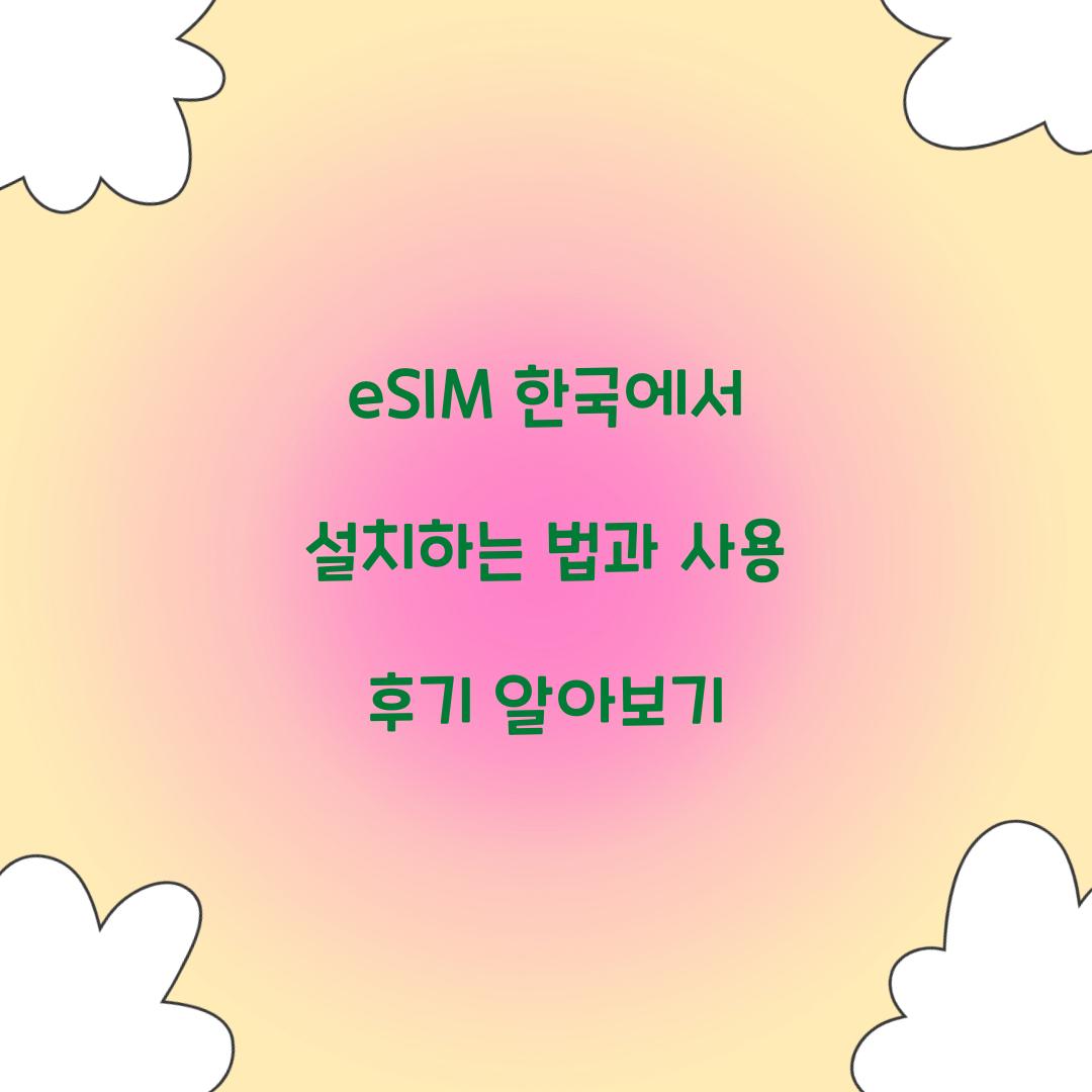 eSIM 한국에서 설치