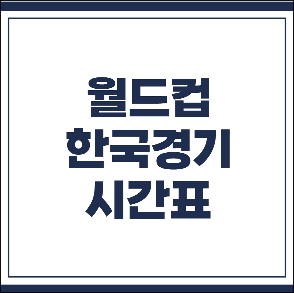 월드컵 한국 경기 시간표