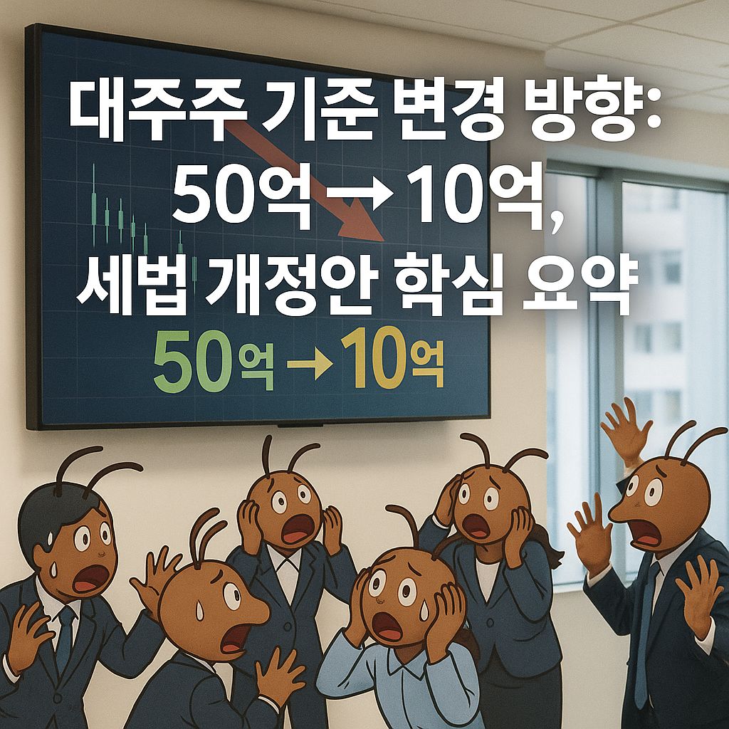 대주주 기분 변경 방향: 50에서10억