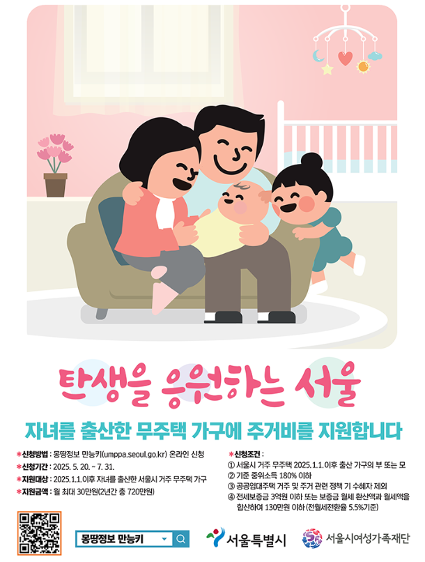 자녀 출산 무주택가구 주거비 지원사업