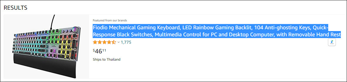 아마존에서 키보드를 검색한 결과