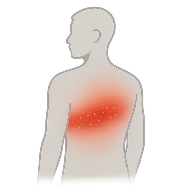 대상포진의 한쪽 띠 모양 발진 시각화