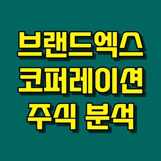브랜드엑스코퍼레이션 주식 분석