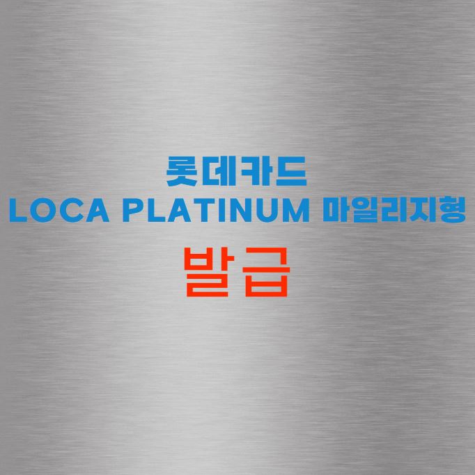 롯데카드 LOCA PLATINUM 마일리지형