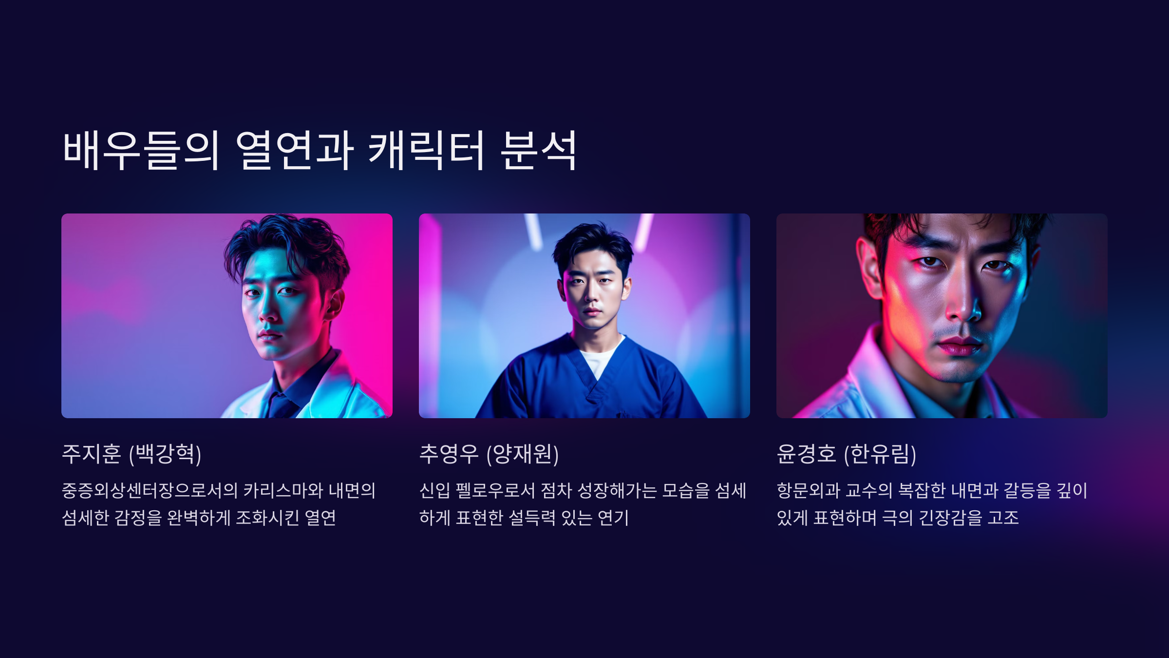 배우들의 열연과 캐릭터 분석