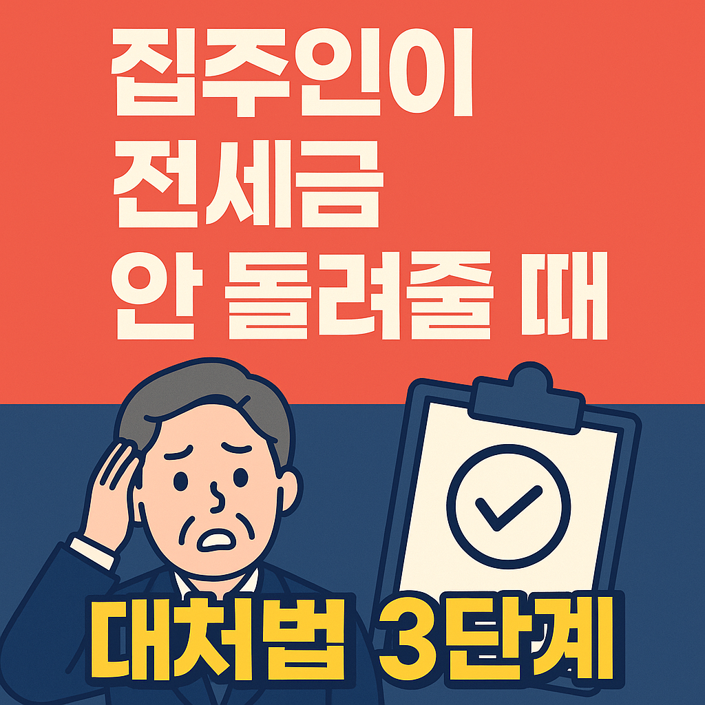 집주인이 전세금 안 돌려줄 때 대처법 3단계
