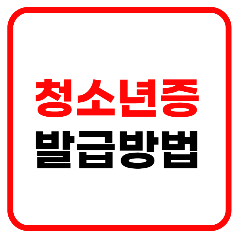 청소년증 발급방법 재발급 발급나이/대상 및 서류 인터넷 발급