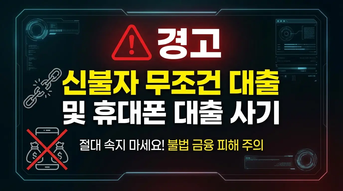 신불자 무조건 대출 및 휴대폰 대출 사기 경고